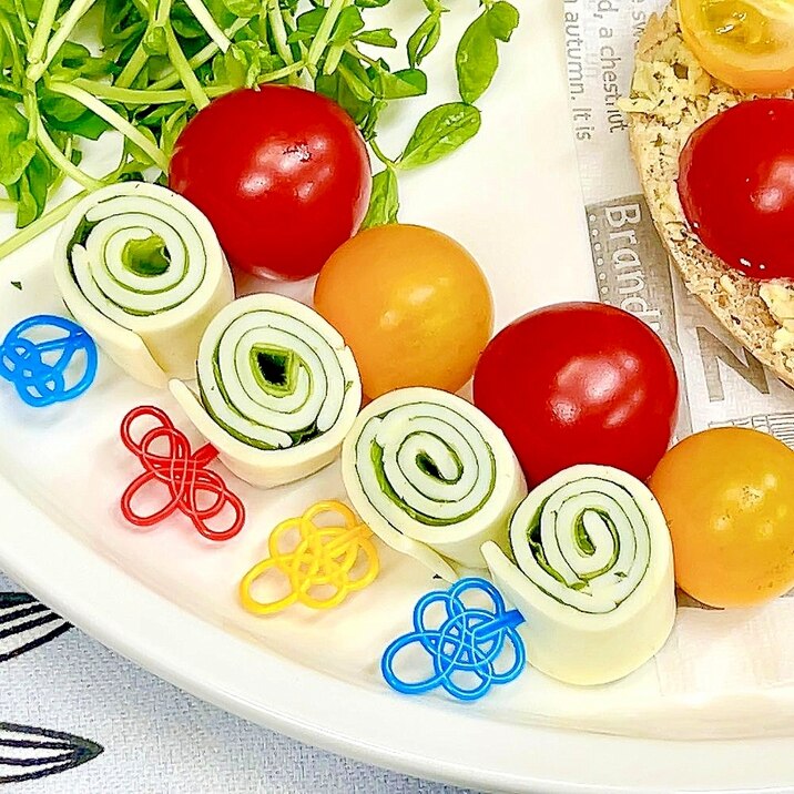 お弁当に簡単!チーズと大葉とミニトマトのピンチョス